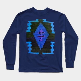 blue rug pattern, abstract art, antique rug pattern, minimal art, modern art, carpet pattern, For custom orders please DM me. Long Sleeve T-Shirt